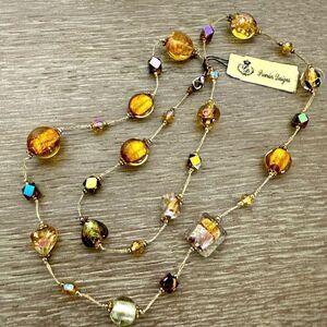 Premier Designs Secret Garden Glass Beaded Floral Necklace